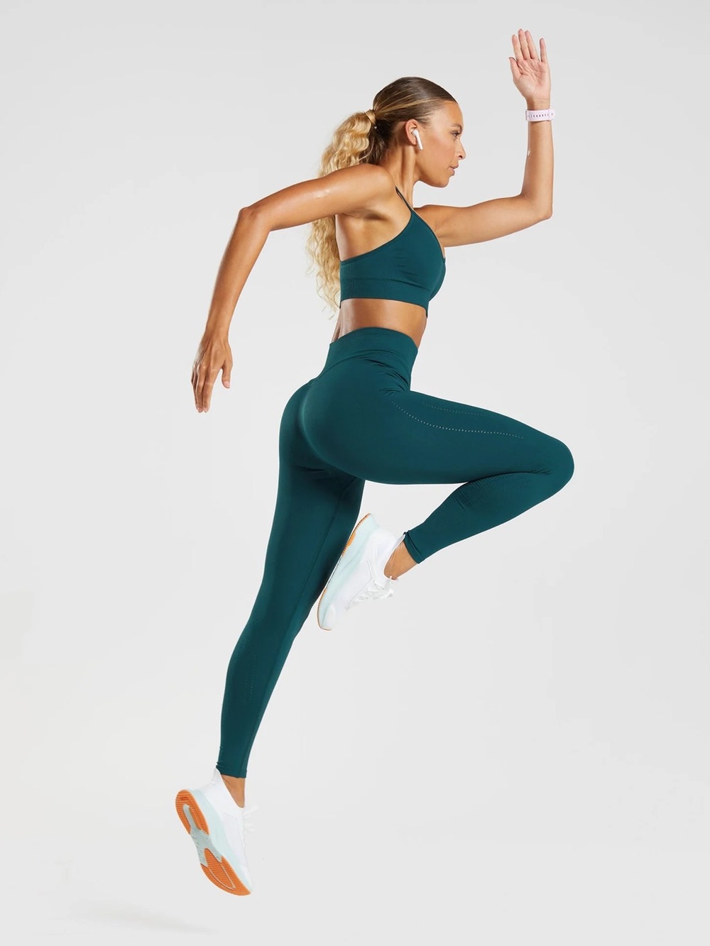 Gymshark Size S Set Sweat Seamless Sports Bra & Sculpt Leggings Winter Teal